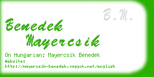 benedek mayercsik business card